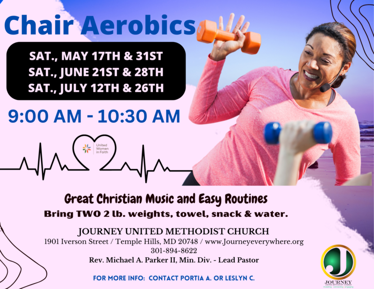 Chair Aerobics flyer for May June July 2025
